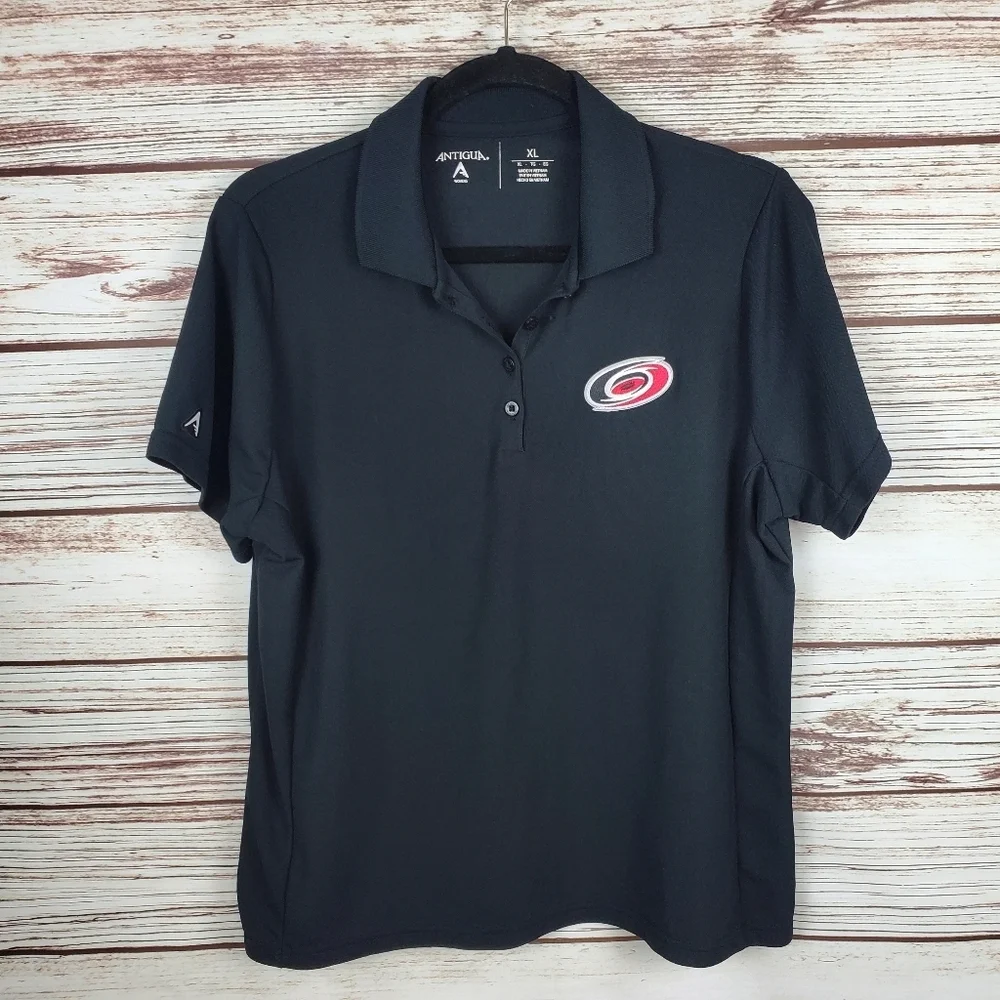 Lot of 3 Antigua Womens XL NHL Carolina Hurricanes Red/Black Polo Shirts - Picture 6 of 15